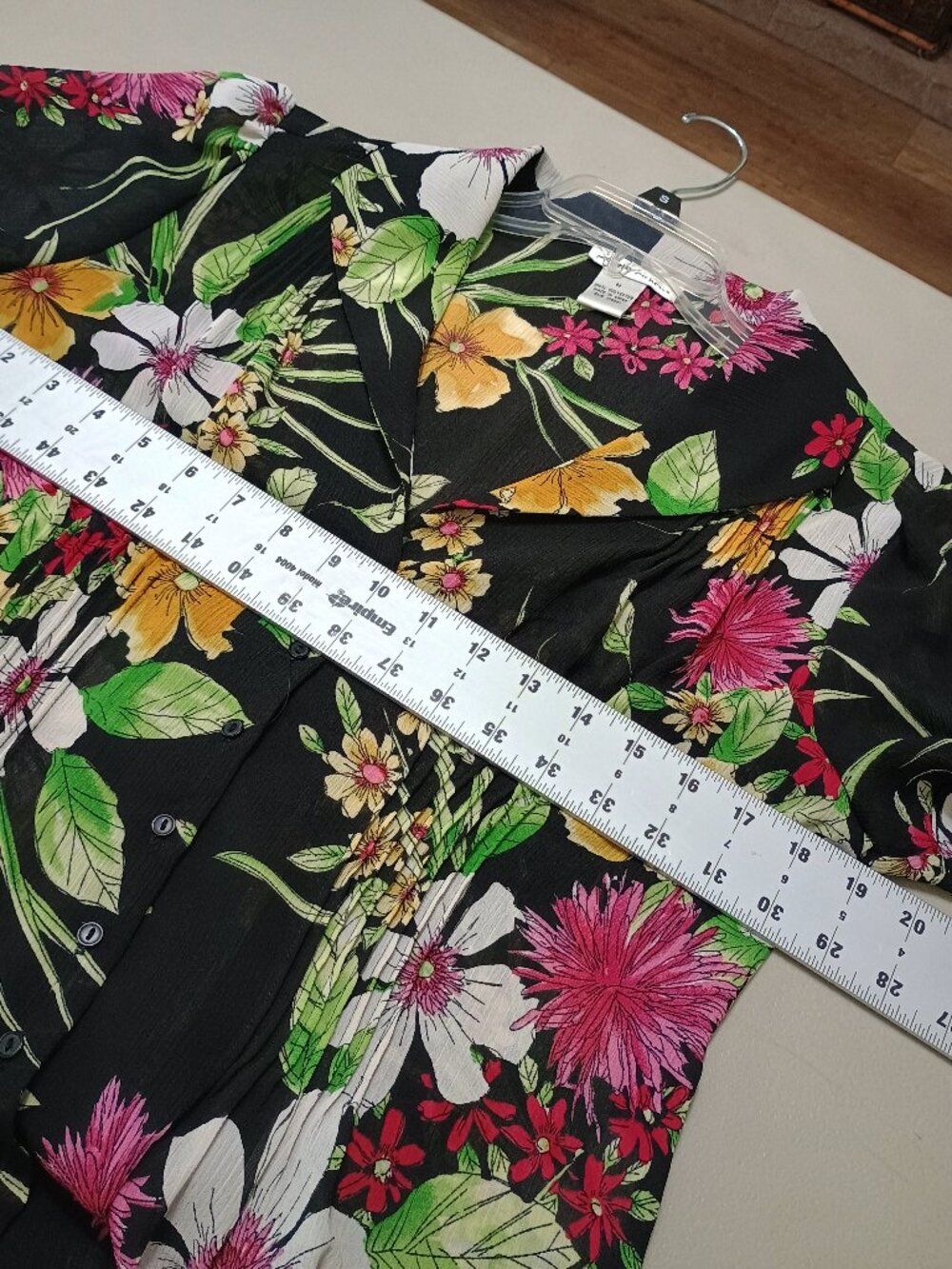 Michele Michelle Black Floral Midi Skirt Set Size Med/Lg - Picture 14 of 16